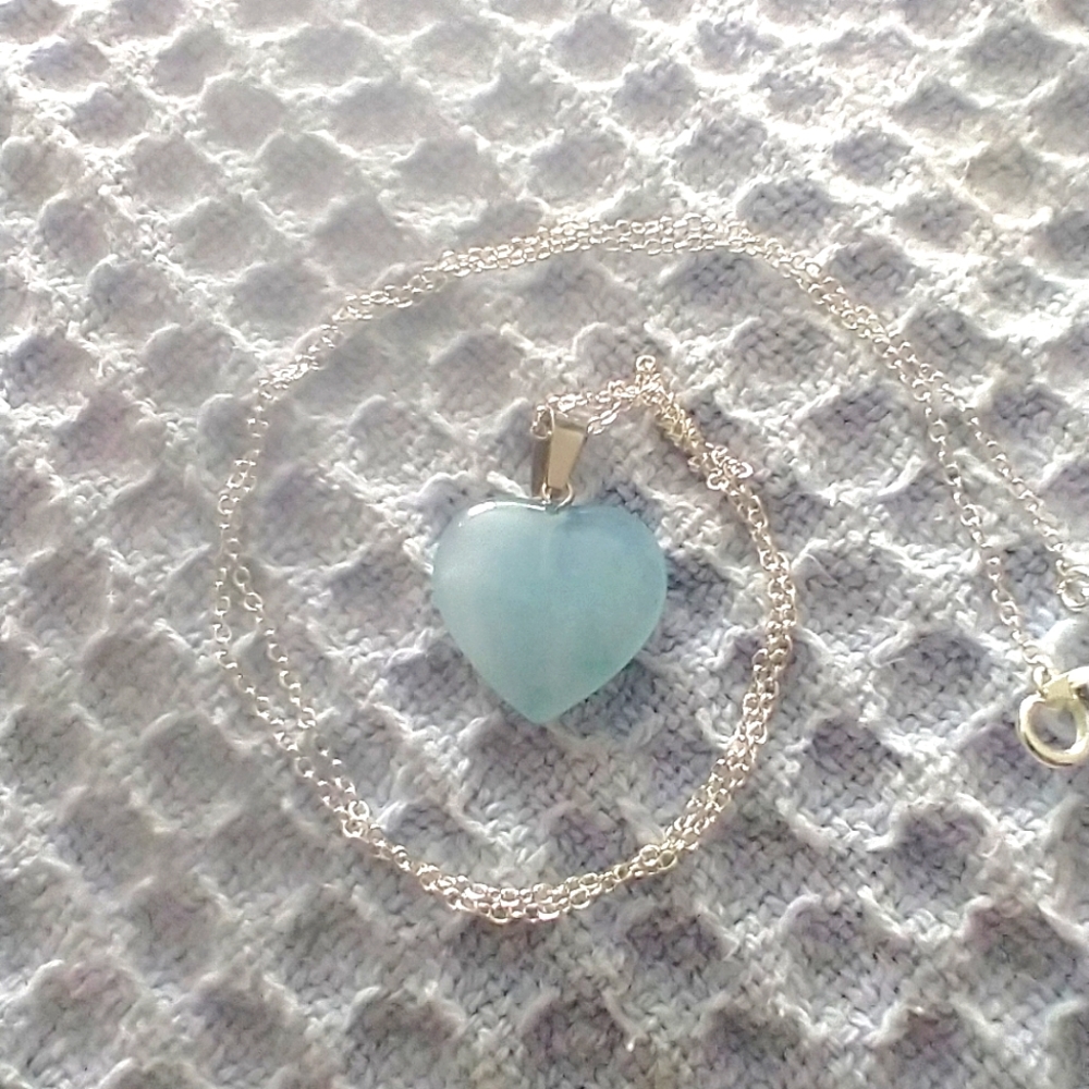 Blue Stone Heart Necklace